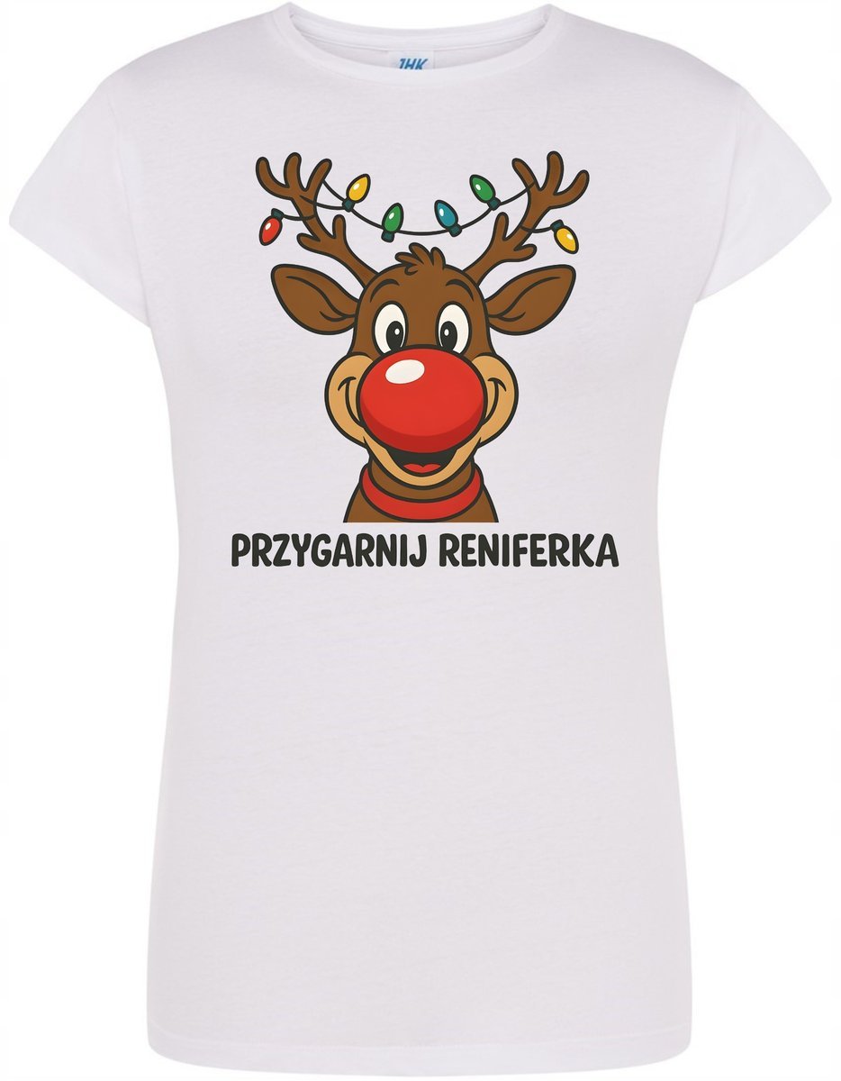 Tshirt damski Świąteczny prezent dla Kobiety Renifer koszulka R-XL A1004