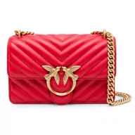 Torebki damskie - Pinko Love One Mini DC Sheep Frędzle Chevron, Torba damska, R30Q_Czerwony-Antique Gold, R30q_czerwono-antyczne złoto - miniaturka - grafika 1