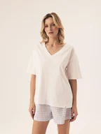 Piżamy damskie - Piżama damska Rossini Esotiq biały, błękitny L - miniaturka - grafika 1