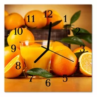 Zegary - Zegar szklany ścienny Cichy Pomarańcze Owoc - miniaturka - grafika 1