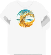 Koszulki i topy damskie - Koszulka damska biała z nadrukiem złotej rybiej płetwy S - miniaturka - grafika 1