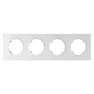 Ramka poczwórna, szklana, biała, OVAL - Klawisze i ramki - miniaturka - grafika 1