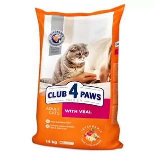 Club 4 Paws PREMIUM ADULT CAT karma sucha z cielęciną 14kg - Sucha karma dla kotów - miniaturka - grafika 1