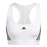 Biustonosze - adidas Damski biustonosz sportowy Pwr Ms 3s, biały/czarny, XL, biały i czarny, XL - miniaturka - grafika 1