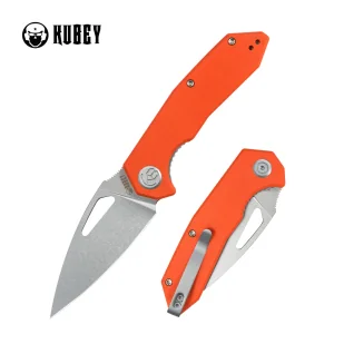 Nóż składany Kubey Coeus Orange G10, Stonewashed 14C28N (KU122W) - Noże - miniaturka - grafika 1