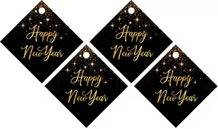 Zawieszki z wstążeczką na wódkę Sparkling Happy New Year - 12 szt. - Sylwester - miniaturka - grafika 1