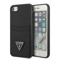 Etui i futerały do telefonów - Guess GUHCI8PSATPK iPhone 7/8 SE 2020 / SE 2022 hardcase czarny/black hardcase Saffiano Triangle Logo Cardslot - miniaturka - grafika 1