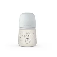 Butelki dla niemowląt - Suavinex Butelka o wolnym przepływie smoczek Sx Pro 150 ml szara korona Spread Joy - miniaturka - grafika 1