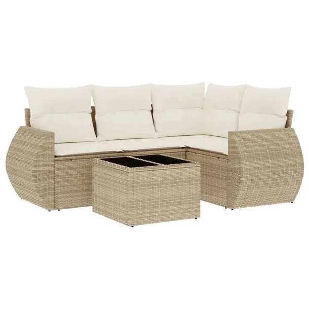 Zestaw mebli ogrodowych modułowych beżowy rattan PE 62 x 62 x 69 cm