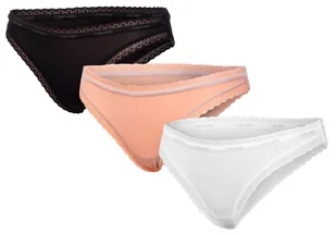 CALVIN KLEIN MAJTKI DAMSKIE BIKINI 3 PARY BLACK/WHITE/BEIGE QD3804E FIY - Rozmiar: XL - Majtki damskie - miniaturka - grafika 1