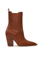 Botki damskie - Michael Kors Kowbojki Leni Leather Boot 40T4LNHE5L Brązowy - miniaturka - grafika 1