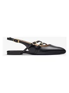 Baleriny - Unisa Skórzane baleriny w kolorze czarnym - miniaturka - grafika 1