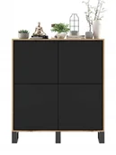 Komody - Komoda Industrialna komoda Loft czarny Mat 113 cm - miniaturka - grafika 1