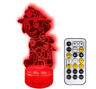 Wyposażenie pokoiku dziecięcego - Psi Patrol Marshall Lampka Nocna 3D Led Rgb Kolor Kabel Usb + Pilot - miniaturka - grafika 1