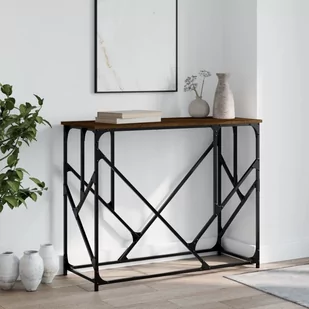 Stolik konsolowy, brązowy dąb, 100x40x80 cm Lumarko! - Konsole i sekretarzyki - miniaturka - grafika 1