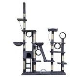 Drapaki dla kotów - Ciemno-szary Drapak dla kota drzewko sizalowe wieża 250 cm wysoki XXL - miniaturka - grafika 1