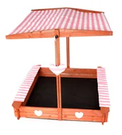 Place zabaw - Różowa piaskownica z daszkiem i ławeczkami C2-K62 - miniaturka - grafika 1