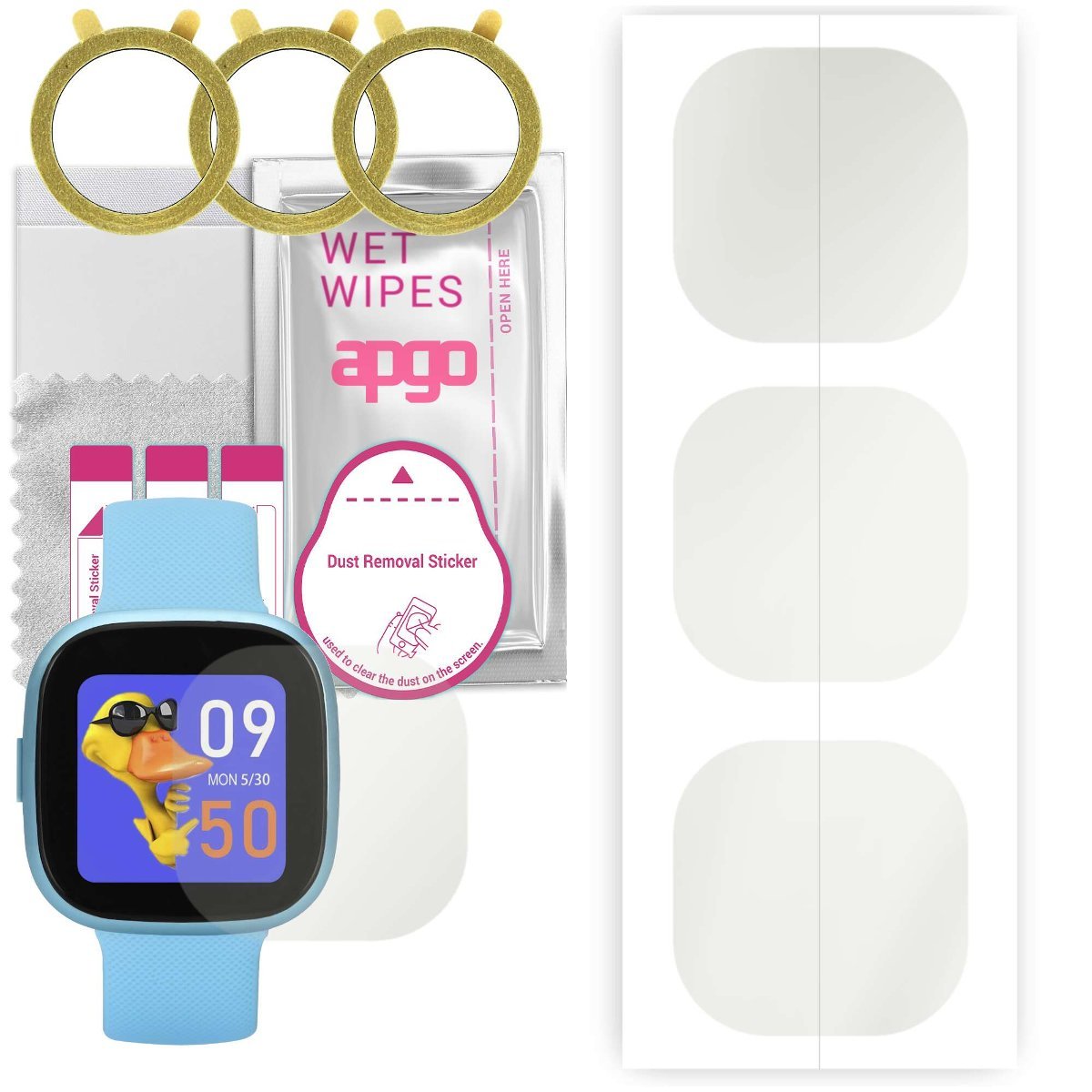 3x Folia hydrożelowa MATOWA do Garett Kids FIT - apgo Smartwatch Hydrogel MATTE Protection Ochrona na ekran smartwatcha
