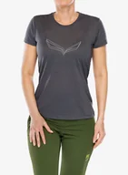 Koszulki i topy damskie - Koszulka damska Salewa Pure Eagle Frame Dry T-shirt - black out melange - miniaturka - grafika 1