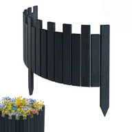 Ogrodzenia - Floranica PŁOTEK OGRODOWY drewniany, elastyczny, obrzeże rabatek, palisada 100 x 30 cm Antracyt - miniaturka - grafika 1