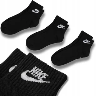MĘSKIE SKARPETKI SKARPETY NIKE JAKOŚĆ CZARNE ZESTAW 3X PARY MODNE 46-50 - Skarpetki męskie - miniaturka - grafika 1