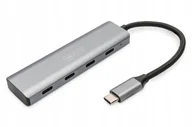 Kable komputerowe i do monitorów - Hub USB Typ C DIGITUS 4-portowy 4x USB Typ C aluminium 5Gbps - miniaturka - grafika 1