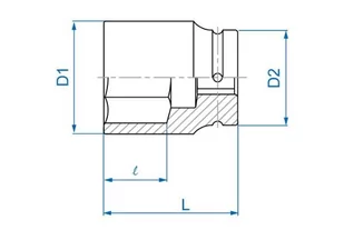 NASADKA DŁUGA UDAROWA 1" 50mm x 95mm, 6-kąt King Tony - Klucze i nasadki - miniaturka - grafika 2