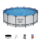 Baseny ogrodowe - Bestway Basen stelażowy Steel Pro MAX Ø427 x 122 cm - miniaturka - grafika 1