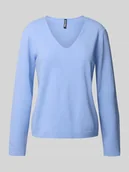 Swetry damskie - Sweter o kroju regular fit z dekoltem w serek model ‘BREE’ - miniaturka - grafika 1