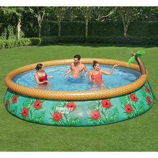 vidaXL Bestway Nadmuchiwany basen ogrodowy Fast Set Paradise Palms, 457x84 cm - Baseny ogrodowe - miniaturka - grafika 1