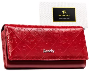 Rovicky damski portfel z tłoczonej skóry pojemny RFID - Portfele - miniaturka - grafika 1