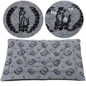 Legowiska dla psów - Legowisko mata dla psa Welsti jasna szara czarne korony L 100x70 wigofil - miniaturka - grafika 1