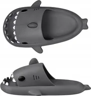Buty dla dziewczynek - Klapki Rekiny Antypoślizgowe CZARNE 38-39 - miniaturka - grafika 1