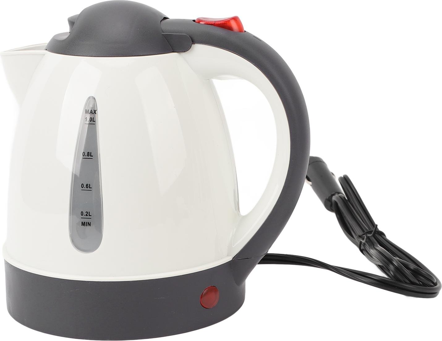 Przenośny Samochodowy Czajnik Elektryczny 1000ml Podróż Samochodem Podgrzewana Woda Kawa Herbata Morela 12V 150W