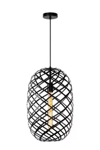 Lucide Wolfram 21417/32/30 lampa wisząca zwis 1x60W E27 czarny - Lampy sufitowe - miniaturka - grafika 1