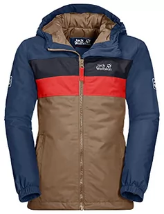 Jack Wolfskin Unisex dziecięca kurtka z czterema jeziorami dla dzieci puchowy płaszcz Brązowy orzechowy 116 - Płaszcze damskie - miniaturka - grafika 1