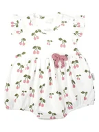 Kombinezony dla dzieci - Dziewczęcy Rampers Wisienki biały, Nicol,r.56 - miniaturka - grafika 1