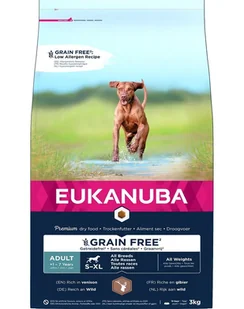 Eukanuba Grain Free Adult Large Dogs, dziczyzna -3 kg - Sucha karma dla psów - miniaturka - grafika 1