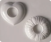 Świeczniki - Forma do odlewów gipsu, świeczniki - serce i stokrotka, 2 elementy - miniaturka - grafika 1