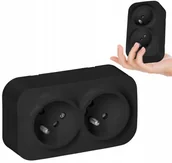 Gniazdka elektryczne - ToDo Gniazdo Podwójne Natynkowe z Bolcem Uziemieniem 16A 230VAC IP20 Czarne - miniaturka - grafika 1