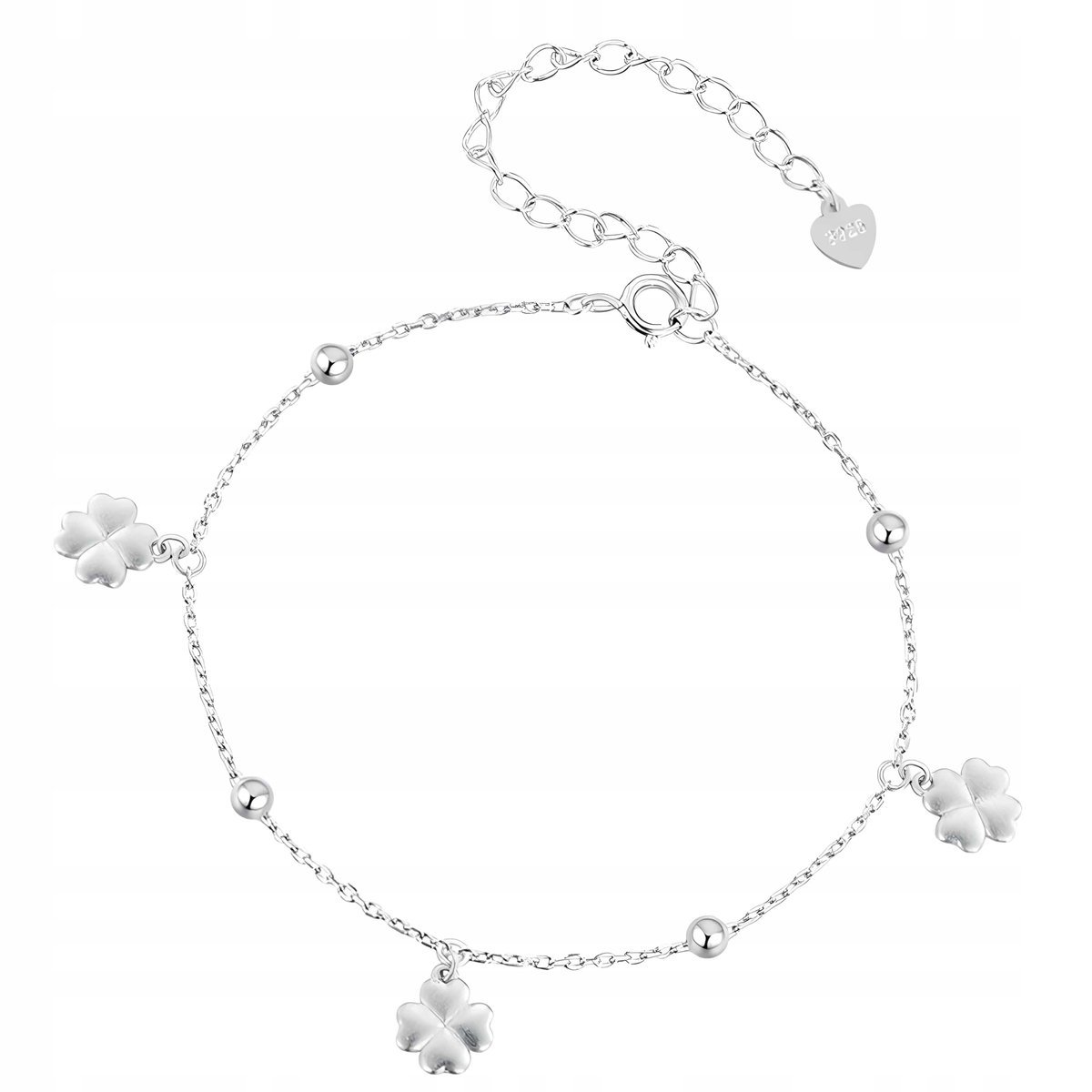 Bransoletka Srebrna Bransoletka Damska Koniczynki Srebro 925 Trusky