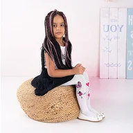 Rajstopy dziecięce - Rajstopy dziewczęce z doszytą aplikacją 40 DEN Knittex Balloons Białe - miniaturka - grafika 1