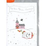 Pamiątka Chrztu Świętego - Passion cards Pamiątka W dniu Chrztu Świętego Kartka Różowa PR-048 - miniaturka - grafika 1