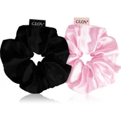Ozdoby do włosów - GLOV Satin Scrunchies M gumki do włosów Pink/Black 2 szt. - miniaturka - grafika 1