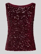 Koszulki i topy damskie - Top cekinowy o kroju regular fit z aksamitu model ‘KAM’ - miniaturka - grafika 1