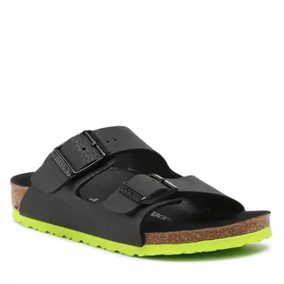 Buty dla chłopców - Klapki Birkenstock - Arizona Kids 1022369 Desert Soil/Black Lime - grafika 1