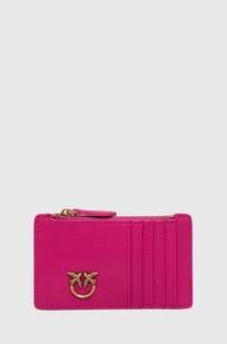 Pinko portfel skórzany kolor różowy - Portfele - miniaturka - grafika 1