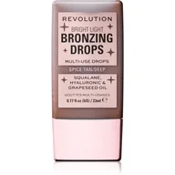 Bronzery i konturowanie twarzy - Makeup Revolution Bright Light krople brązujące do ciała W115 Spice Tan 23ml - miniaturka - grafika 1