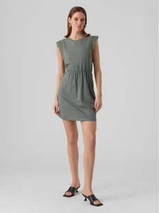 Vero Moda Sukienka codzienna Hollyn 10265206 Zielony Regular Fit - Sukienki - miniaturka - grafika 1