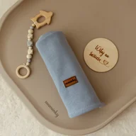 Koce i narzuty dla dzieci - Kocyk Bawełniany 100x75cm Niebieski - miniaturka - grafika 1